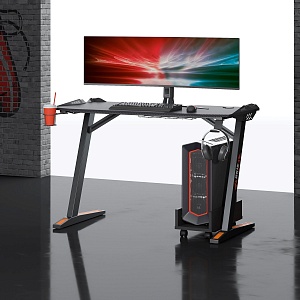 Стол компьютерный SKILLL CTG-003 120X60, Черная рама/черная столешница 